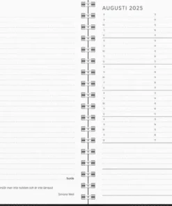 Kalender 2025 Liten Veckokalender svart plast