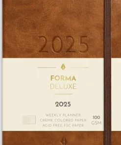 Kalender 2025 Liten Veckokalender Forma Deluxe brun