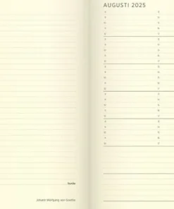 Kalender 2025 Liten Veckokalender Forma Deluxe brun