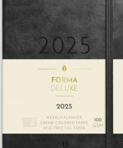 Kalender 2025 Liten Veckokalender Forma Deluxe svart
