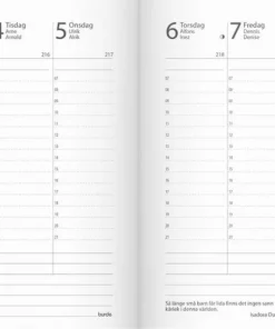 Kalender 2026 Prestige svart skinn