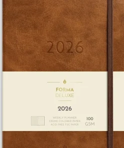 Kalender 2026 Stor Veckokalender Forma Deluxe brun