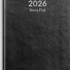 Kalender 2026 Stora Fick svart konstläder