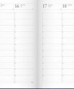 Kalender 2026 Veckojournal blått konstläder