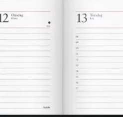 Kalender 2026 Veckokalendern svart skinn