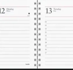 Kalender 2026 Veckokalendern svart konstläder