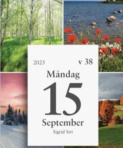 Kalender 2025 Väggplån med dagblock Årstiderna