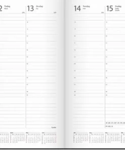 Kalender 2025 Weekly A5 svart konstläder