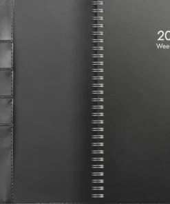 Kalender 2025 Weekly A5 svart konstläder