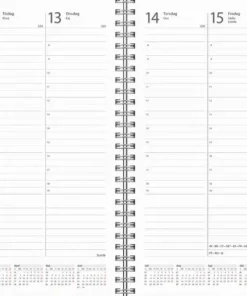 Kalender 2025 Weekly A5 svart konstläder