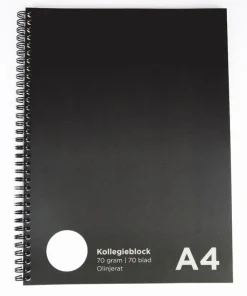 Kollegieblock A4 olinjerat svart