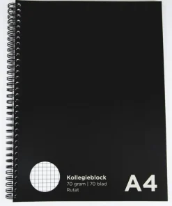 Kollegieblock A4 rutat svart