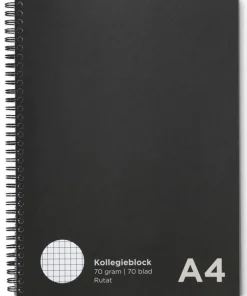 Kollegieblock A4 rutat svart