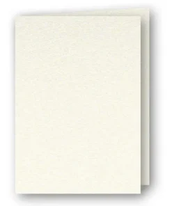 Kort A7 dubbla stående 5-pack pärlemor creme