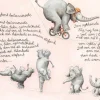 Kort En elefant balanserade