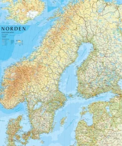 Norden väggkarta 1:2m, miljö i papptub