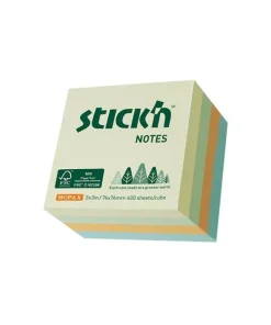 Notisblock Stick'n 76x76mm FSC 4 färger