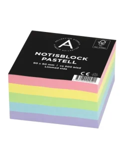 Notisblock 9x9cm limmad pastell