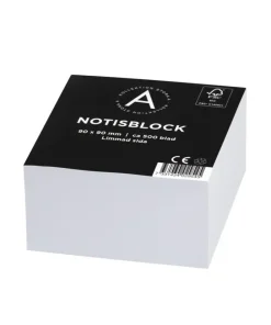 Notisblock 9x9cm limmad vit