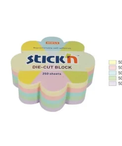Notisblock 67x67mm 250 blad blomma 5 pastellfärger