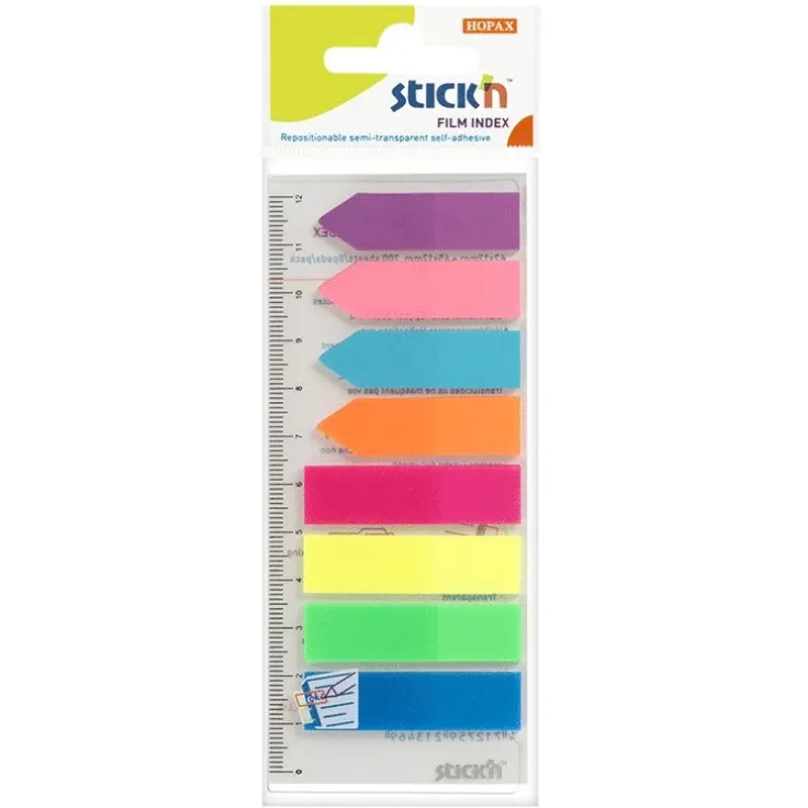 Notisflik Stick'n 45x12mm + 42x12mm 8 färger neon