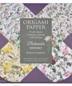 Origami Botaniska mönster 75 ark i 5 motiv