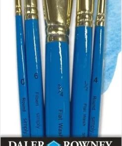 Pensel Simply Watercolour 5-pack kort skaft