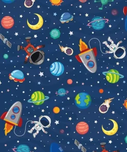 Presentpapper rulle 2 x 0,7m astronaut