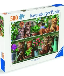 Pussel 500 bitar - Cats on the Shelf