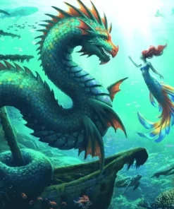 Pussel 1000 bitar Enchanted Depths Dragon Mermaid