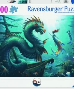 Pussel 1000 bitar Enchanted Depths Dragon Mermaid