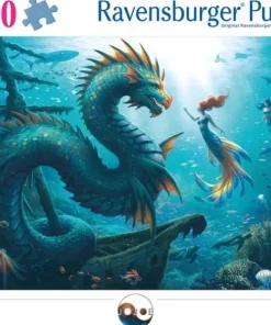 Pussel 1000 bitar Enchanted Depths Dragon Mermaid