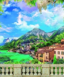 Pussel 3000 bitar Lush Terrace on Lake High Quality Collection