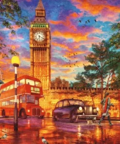 Pussel 1000 bitar Sunset At Parliament Square