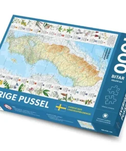 Pussel 1000 bitar Sverige med landskapsblommor pussel