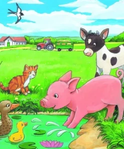 Pussel 2x12 bitar Baby Farm Animals