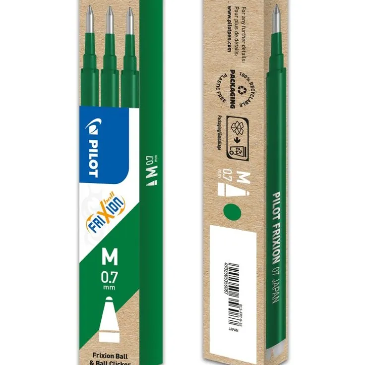 Refill Frixion Ball 0,7 3-pack grön
