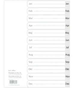 Register A4 Jan-Dec plast grå