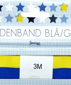 Sidenband 25mm Examen blå & gul