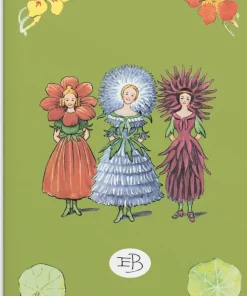Skrivhäfte A5 Elsa Beskow Blomsterflickorna grön