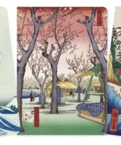 Skrivhäfte A5 linjerad 3-pack Japanese Woodblocks
