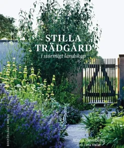 Stilla trädgård i stormigt landskap