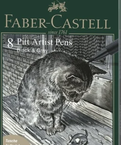 Tuschpenna PITT Artist Pen 8-pack grå & svart