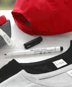 Tvättpenna textil rund spets svart