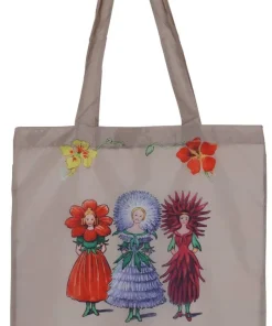 Tygkasse Elsa Beskow Blomsterflickorna beige