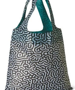Tygkasse polyester mönster svart/vit