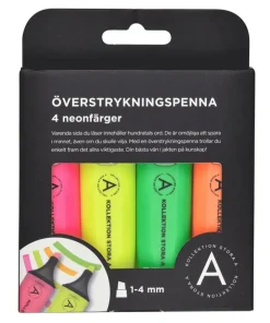 Överstrykningspenna neon 4-pack