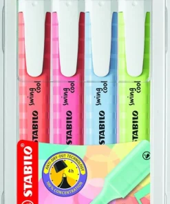 Överstrykningspenna Stabilo Swing Cool pastell 4 färger