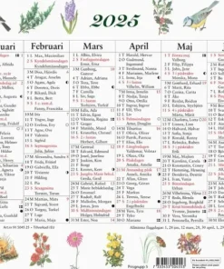 Väggkalender 2025 Lilla Naturalmanackan