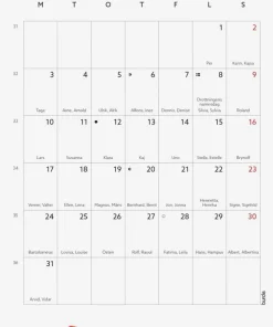 Väggkalender 2026 Mini Duo